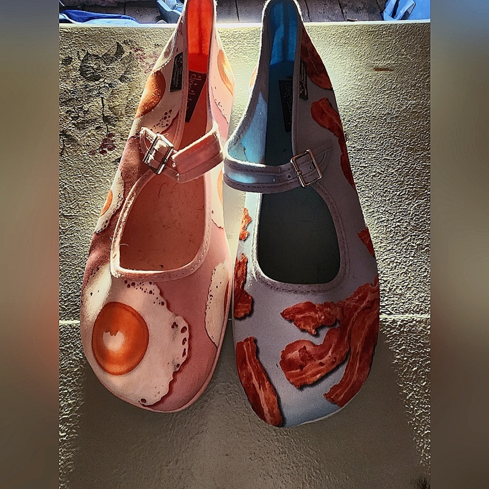 Hot Chocolate Bacon and Egg Shoes